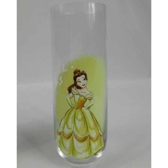 Disney Princess Beauty and the Beast 9 oz Stemless Fluted Glasses Set of 2 - Picture 2 of 5